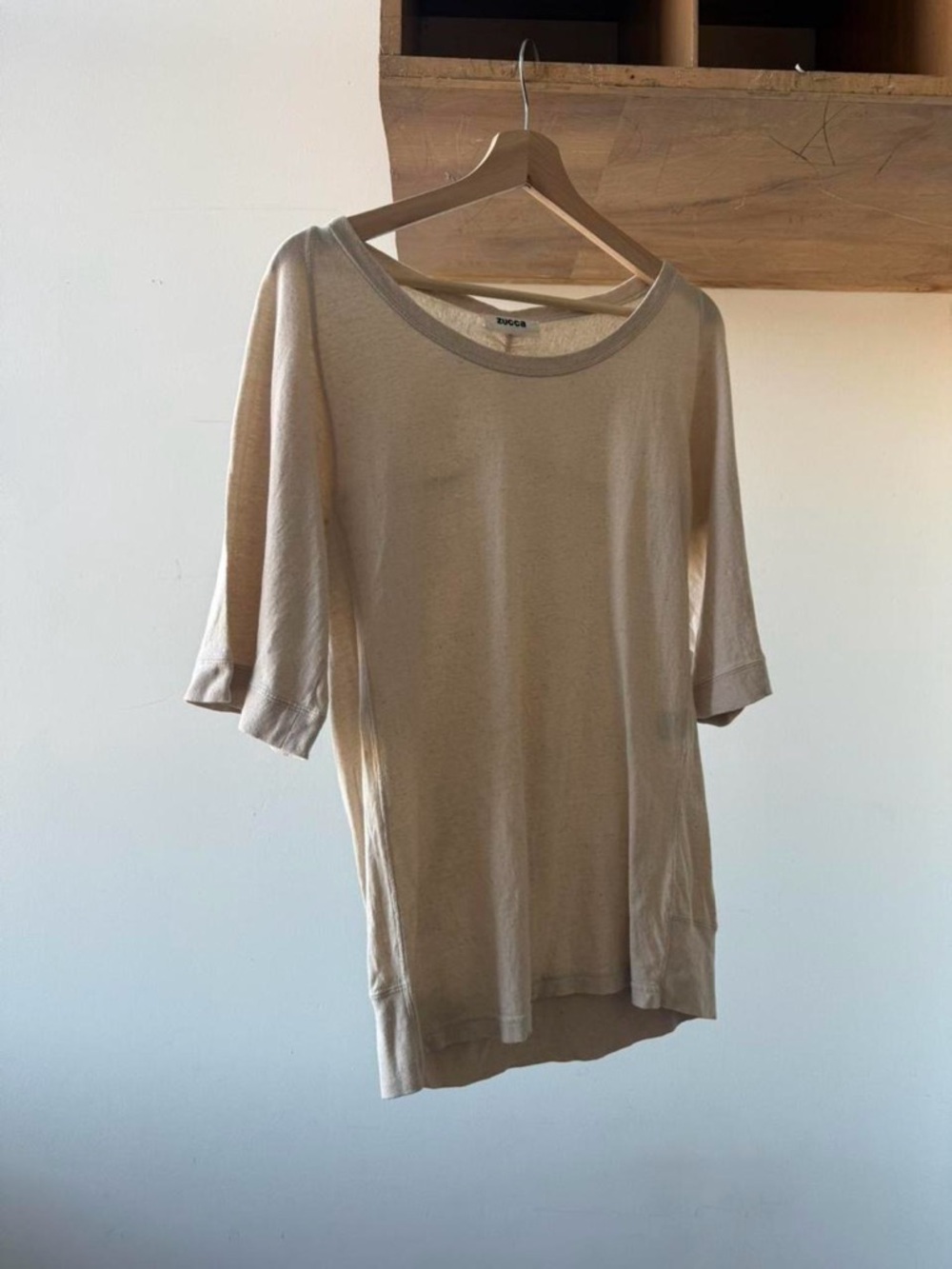 Zucca Beige Cotton/Linen Top